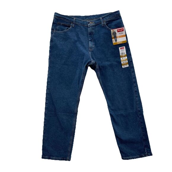 Wrangler Jeans Men 38x30 Blue Relaxed Fit Five Star Premium Denim Flex Comfort